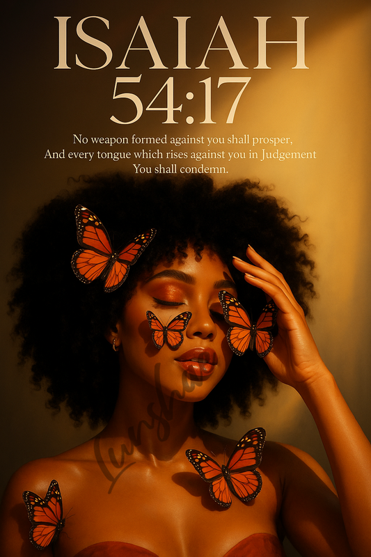 Isaiah 54:17  Butterfly - Faith Art Print