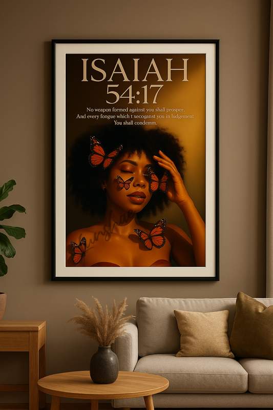 Isaiah 54:17  Butterfly - Faith Art Print